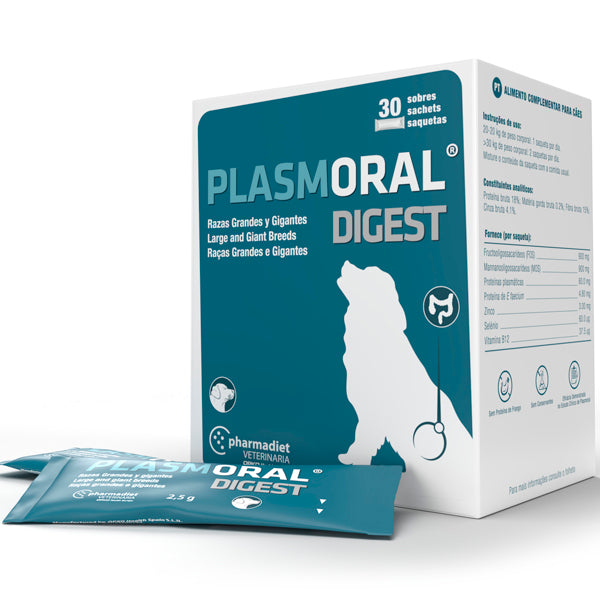 Pharmadiet Plasmoral Digest para Perros y Gatos | Salud Digestiva | 30 Sobres | Todas las Razas