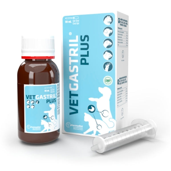 Vetgastril Plus 20 ml y 50 ml, suplemento digestivo líquido para perros y gatos con apoyo gastrointestinal