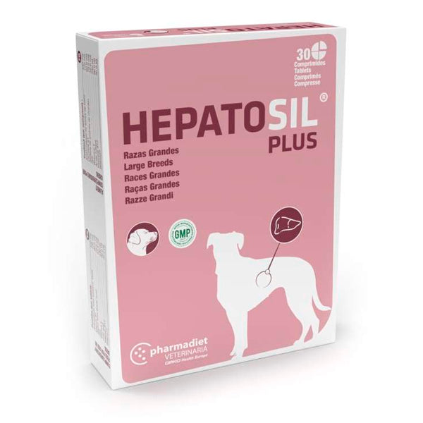 Pharmadiet Hepatosil Plus Razas Grandes – 30 Comprimidos – Suplemento Hepático con Silimarina, Colina y Vitamina E para Perros