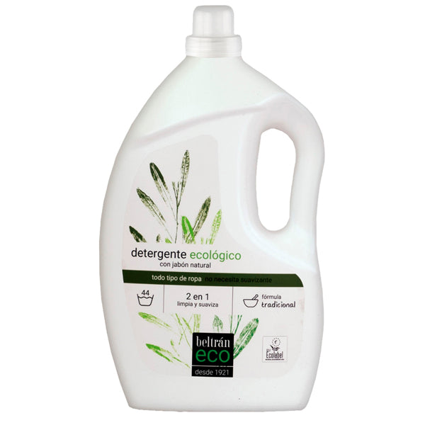 Beltrán ECO Detergente Líquido 3L – Jabón Natural para Ropa Delicada y de Bebé, Sin Aditivos, Hipoalergénico