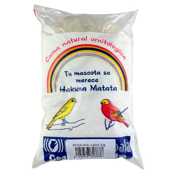 Material para Nidos de Canarios - Pelo de Cabra Natural 30 g | Aislamiento Térmico, Suave y Seguro para Cría de Aves
