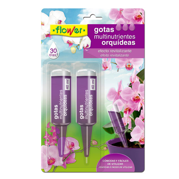 Flower Gotas Multinutrientes Orquídeas – 2x40 ml – Floración y Color Intenso