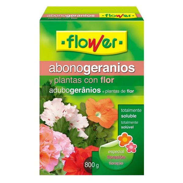 Flower Abono Geranios Soluble 800g - Potente Floración para Plantas con Flor