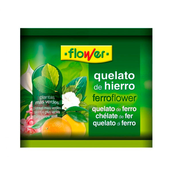 Flower Ferrotrene Quelato de Hierro 50g – Solución contra hojas amarillas, clorosis férrica en plantas y cultivos hortícolas