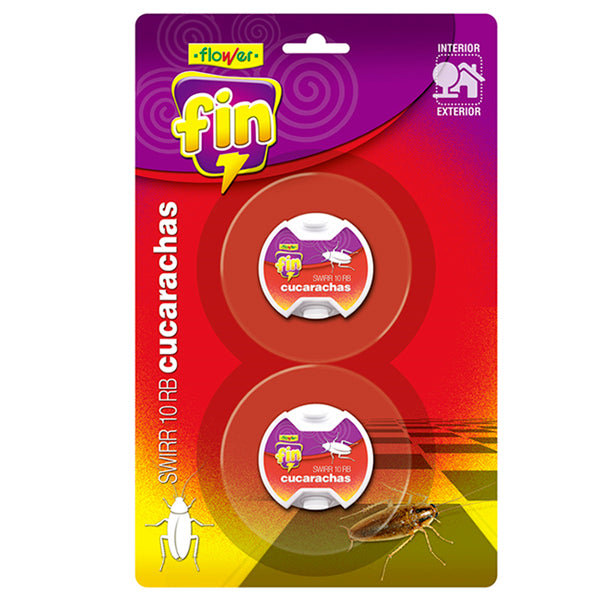 Flower Anticucarachas Cebo 2 Trampas – Gel atrayente en blister para interiores y terrazas, elimina nidos de cucarachas