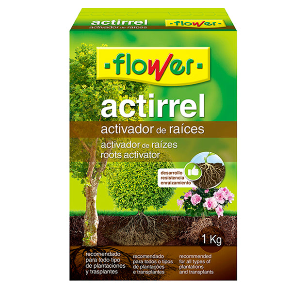 Flower Actirrel Plantación y Trasplante 1 kg – Enraizante natural para plantas, arbustos y árboles, mejora el desarrollo radicular