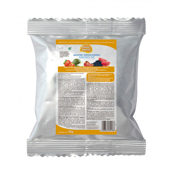 Flower Azufre Corrector Espolvoreo 1 kg – Abono CE para suelos, corrige carencias y regula el pH en cultivos hortícolas