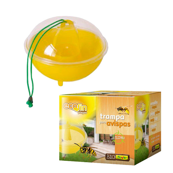 Flower Ecofin Trampa para Avispas con Atrayente – Trampa decorativa reutilizable, sin pesticidas y no tóxica