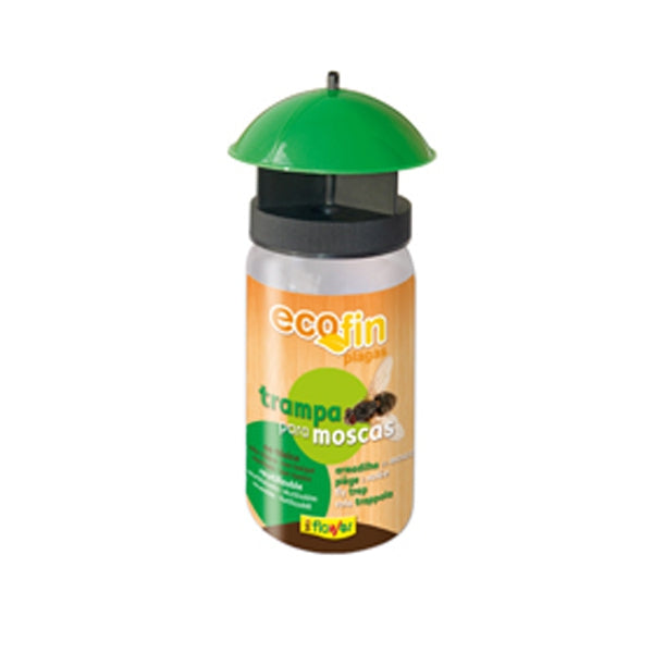 Flower Ecofin Trampa para Moscas – Con cebo atrayente no tóxico, reutilizable y sin pesticidas, uso exterior