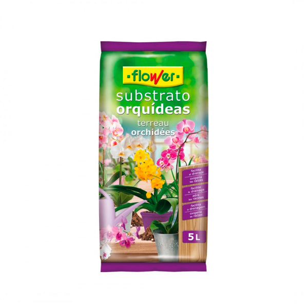 Flower Sustrato para Orquídeas – Con corteza de pino, perlita y turba rubia (5L y 20L)