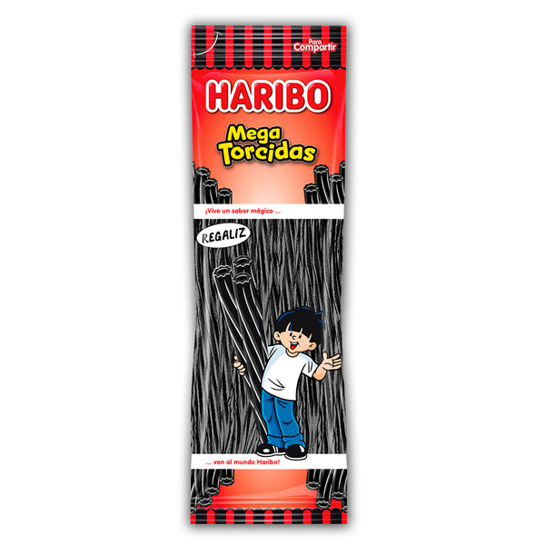 Haribo Mega Torcidas Regaliz – 200g – Gominolas de Regaliz Negro – Dulces Clásicos con Sabor Intenso