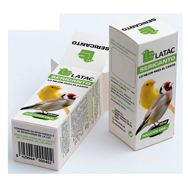 Latac Sericanto – Estimulante de Canto y Cría para Canarios, Jilgueros y Aves Cantoras (20 o 150 ml)