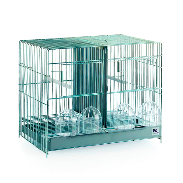 Jaula de Cría 1400 Zincada para Canarios – 38,5x26x32 cm con Separador y Bandeja Extraíble