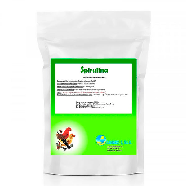 Canariz Spirulina 250 g – Superalimento Natural para Aves