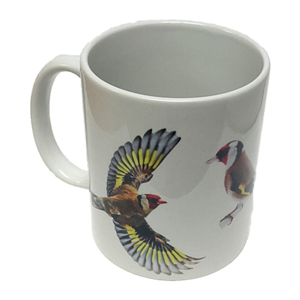 Taza con Jilguero – Cerámica de Alta Calidad, Colores Variados, Diseño Exclusivo de Ave