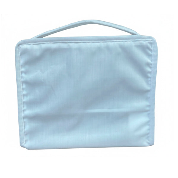 Funda para Jaula C2 Blanca Opaca – Tela Gruesa, Cremallera Lateral y Asa Superior (25×21×15 cm) – Fabricada en España