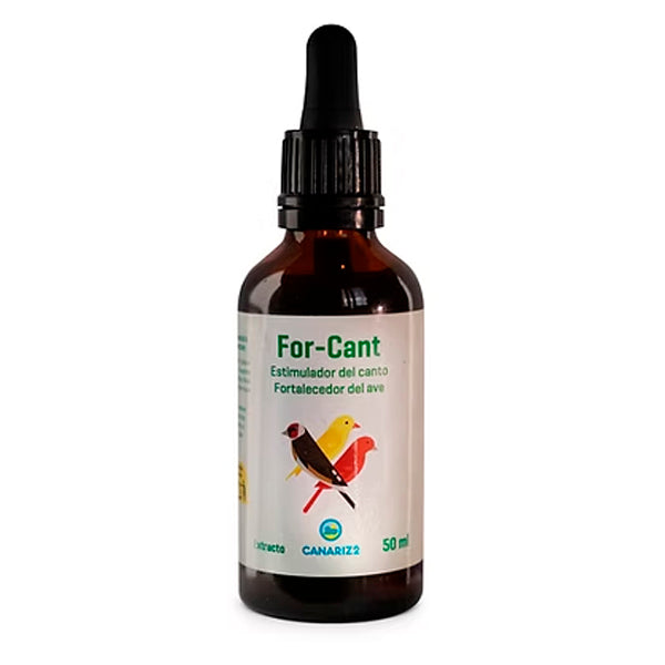 For Cant estimulador del canto para canarios y silvestres, fortalecedor con maca, ginseng, taurina y vitaminas, potenciador vocal para aves de canto, 50 ml