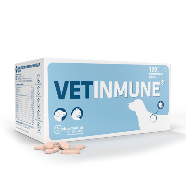 Pharmadiet VetInmune 120 Comprimidos – Refuerzo Inmunológico para Perros y Gatos
