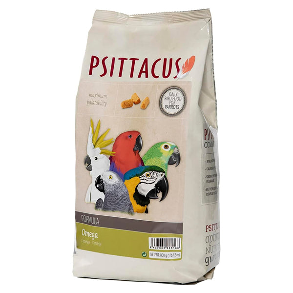 Psittacus Omega – Alimento Completo con Omega-3 para Loros y Aves Exóticas – Granulado Nutritivo – 800 g y 3 kg
