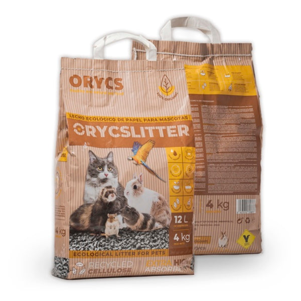 Orycs Lecho Ecológico de Papel 12L (4 kg) – Higiénico, Absorbente y Sostenible para Mascotas