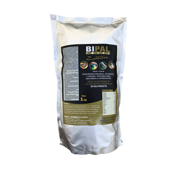 Bipal Total Exóticos 1kg – Complemento Biológico con Vitaminas, Minerales y Probióticos para Aves Exóticas