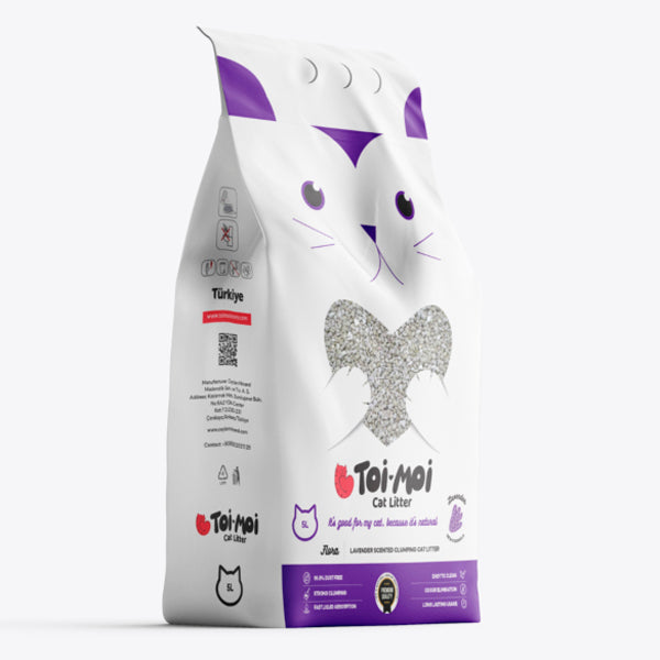 Toi Moi Lecho Lavanda para Gatos 10 L – Arena Aglomerante con Bentonita Sódica y Aroma Natural