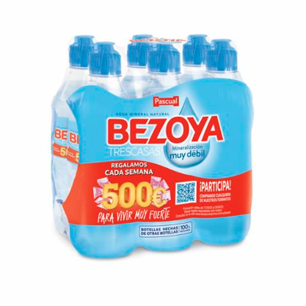 Bezoya Agua Mineral Sport Cap 500ml Pack 6 Botellas – Baja en Sodio, Apta para Niños y Deportistas