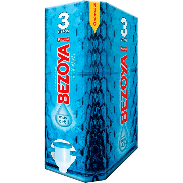 Agua Mineral Bezoya 3L Bag in Box – Baja en Sodio, Formato Ecológico con Grifo