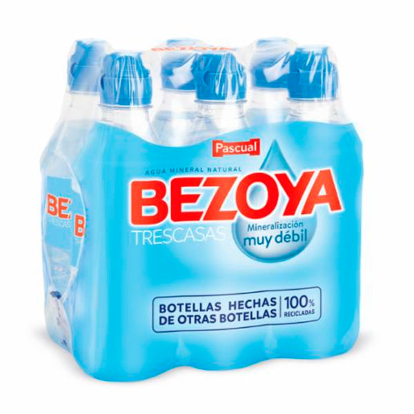 Agua Mineral Bezoya Sport Cap 330ml x6 – Baja en Sodio, 100% R-PET, Ideal para Niños y Deportistas